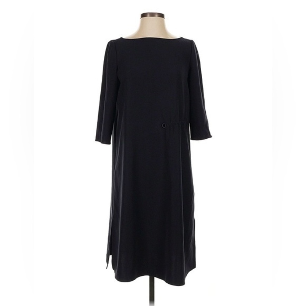 Emporio Armani Midi Shift Dress Boat Neck Black EU 40 US 8